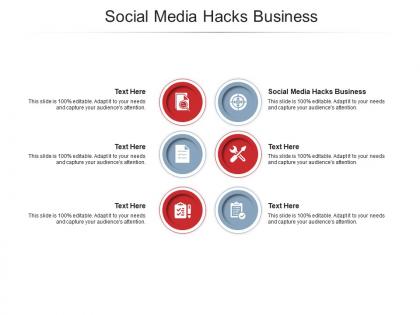 Social media hacks business ppt powerpoint presentation visual aids icon cpb