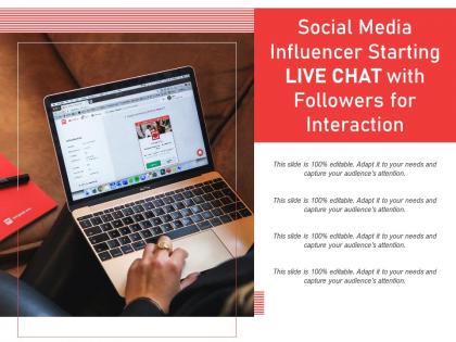 Social media influencer starting live chat with followers for interaction