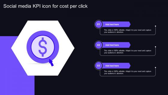 Social Media KPI Icon For Cost Per Click