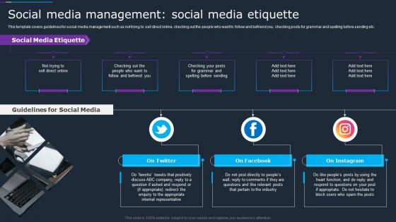 Social Media Management Social Media Etiquette Company Social Strategy Guide