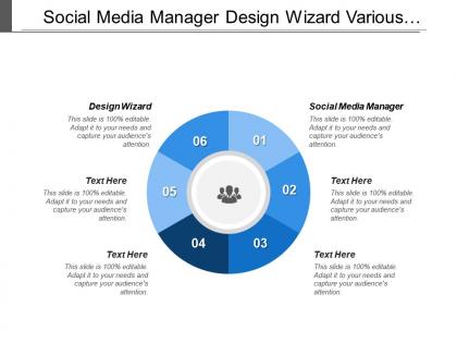 Social media manager design wizard various format infographic imagery
