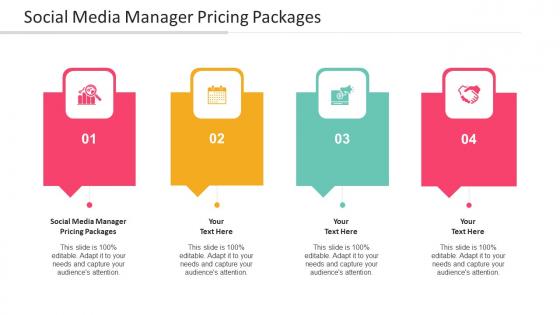 Social Media Manager Pricing Packages Ppt Powerpoint Presentation Ideas Cpb