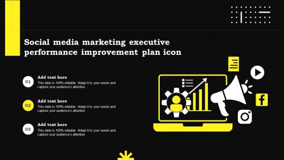 Social Media Marketing Executive Performance Improvement Plan Icon