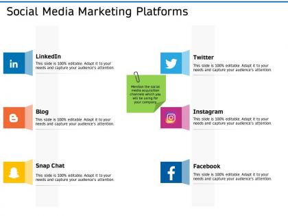 Social media marketing platforms ppt powerpoint presentation outline slides