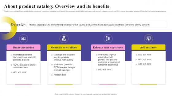 Social Media Marketing Strategy About Product Catalog Overview And Its Benefits MKT SS V