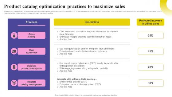 Social Media Marketing Strategy Product Catalog Optimization Practices MKT SS V