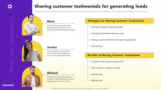 Social Media Marketing Strategy Sharing Customer Testimonials For Generating Leads