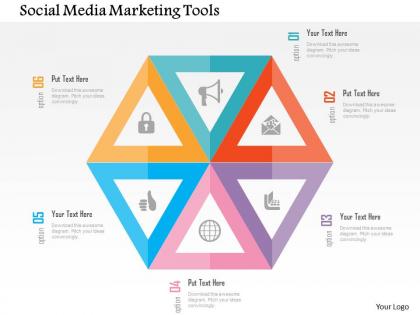 Social media marketing tools flat powerpoint design