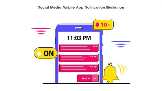 Social Media Mobile App Notification Illustration