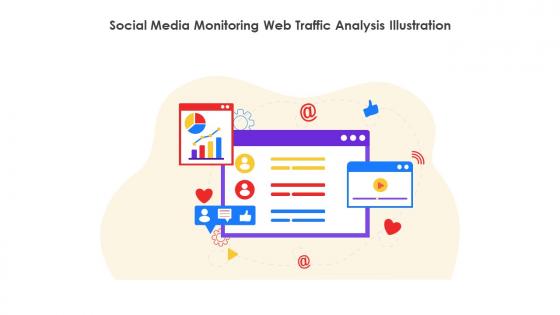 Social Media Monitoring Web Traffic Analysis Illustration