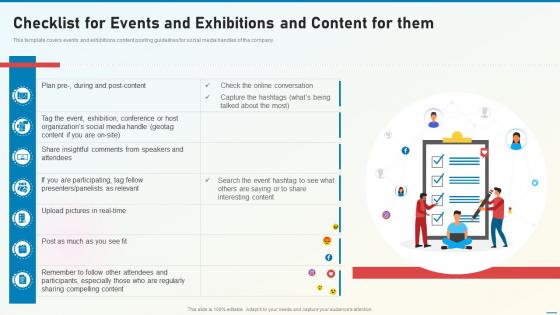 Social Media Playbook Checklist For Events And Exhibitions And Content For Them
