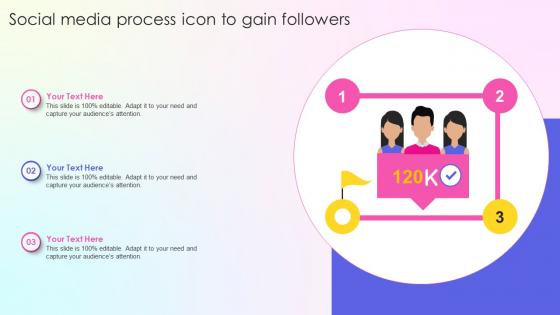 Social Media Process Icon To Gain Followers