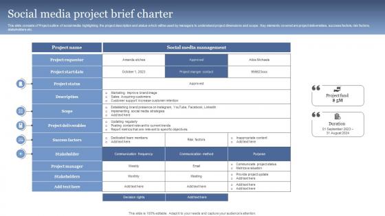 Social Media Project Brief Charter