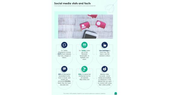 Social Media Stats And Facts Social Media Playbook One Pager Sample Example Document
