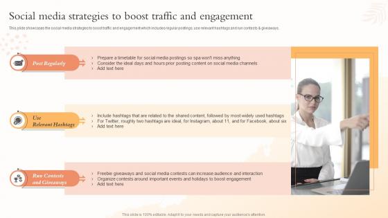 Social Media Strategies To Boost Traffic And Engagement Health And Beauty Center BP SS