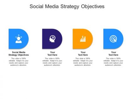 Social media strategy objectives ppt powerpoint presentation ideas icons cpb
