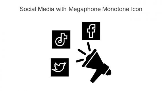 Social Media With Megaphone Monotone Icon In Powerpoint Pptx Png And Editable Eps Format