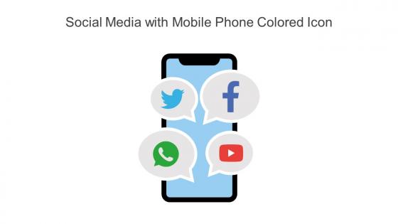 Social Media With Mobile Phone Colored Icon