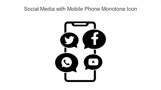 Social Media With Mobile Phone Monotone Icon