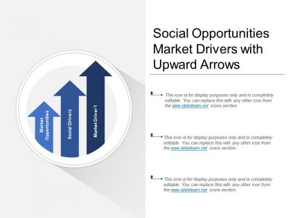 Social opportunities market drivers with upward arrows