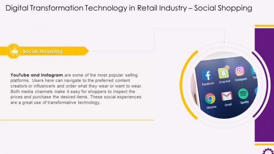 Social Shopping As A Retail Industry Digital Transformation Example Training Ppt