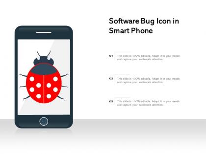 Software bug icon in smart phone