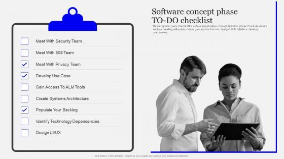 Software Concept Phase To Do Checklist Playbook Designing Developing Software