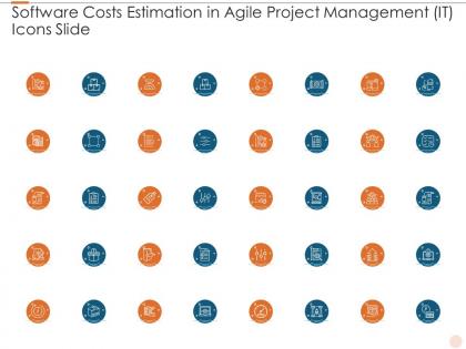 Software costs estimation in agile project management it icons slide