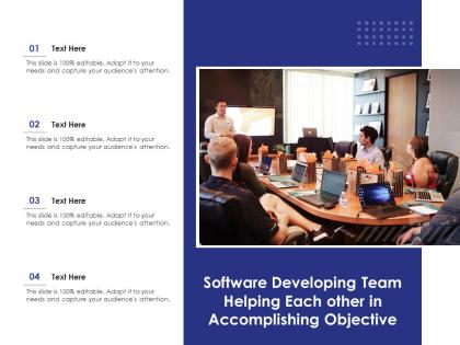 Software developing team helping each other in accomplishing objective