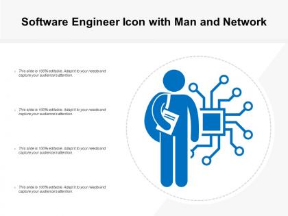 Software engineer icon with man and network