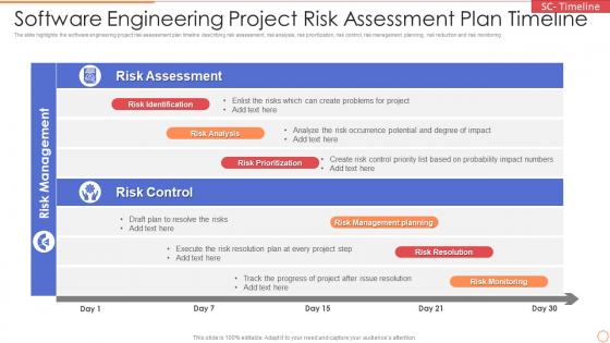 Software Engineering Project Risk Assessment Plan Timeline