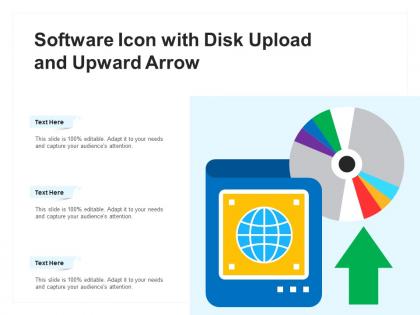 Software icon with disk upload and upward arrow