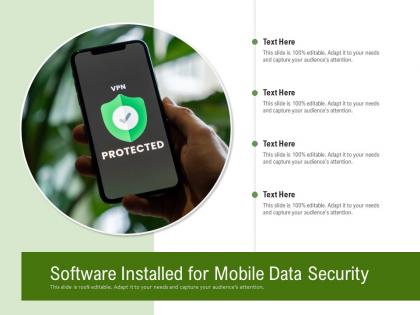 Software installed for mobile data security