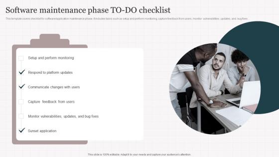Software Maintenance Phase To Do Checklist Playbook For Enterprise Software Firms