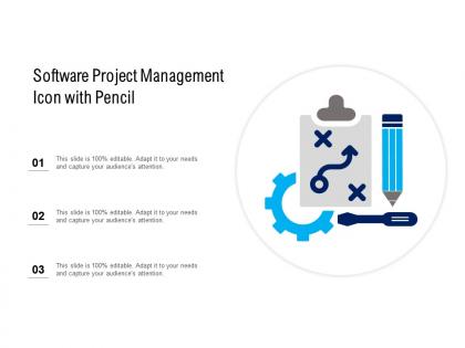 Software project management icon with pencil