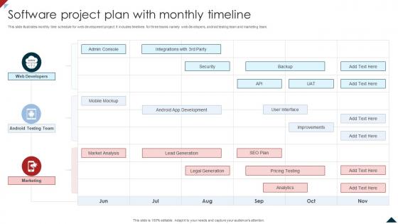 Software Project Plan With Monthly Timeline