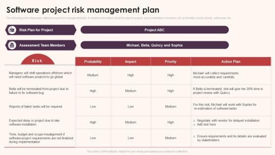Software Project Risk Management Plan
