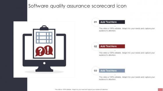 Software Quality Assurance Scorecard Icon Ppt File Inspiration