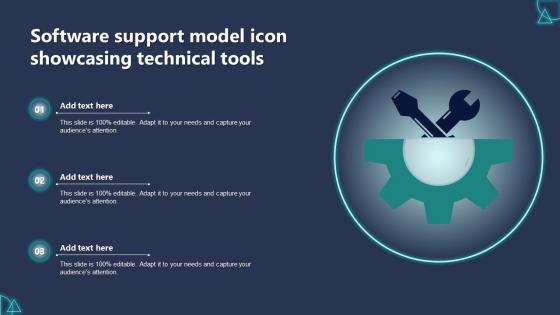 Software Support Model Icon Showcasing Technical Tools