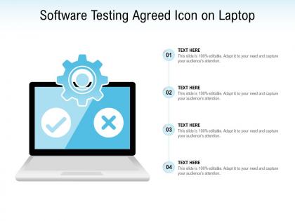 Software testing agreed icon on laptop