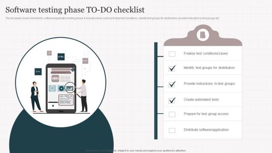 Software Testing Phase To Do Checklist Playbook For Enterprise Software Firms