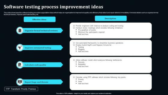 Software Testing Process Improvement Ideas