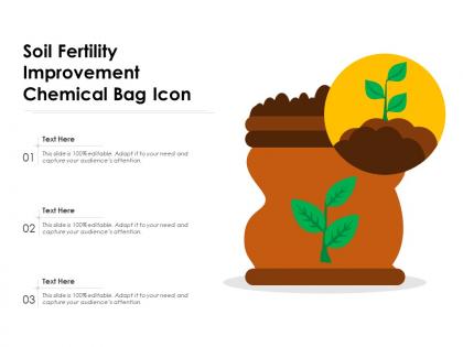 Soil fertility improvement chemical bag icon