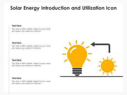 Solar energy introduction and utilization icon