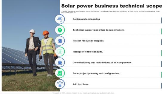 Solar Power Business Technical Scope