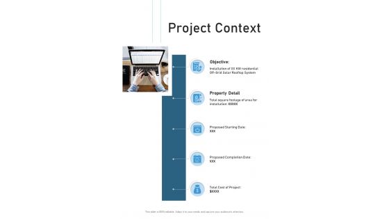 Solar Power Project Proposal Project Context One Pager Sample Example Document