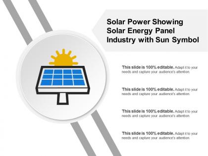 Solar power showing solar energy panel industry with sun symbol