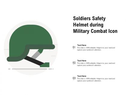 Soldiers safety helmet during military combat icon