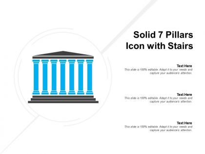 Solid 7 pillars icon with stairs