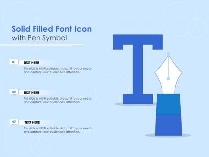 Solid filled font icon with pen symbol